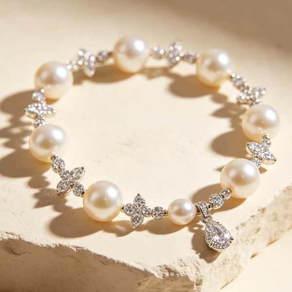 Baroque Pearl Cluster Statement Bracelet